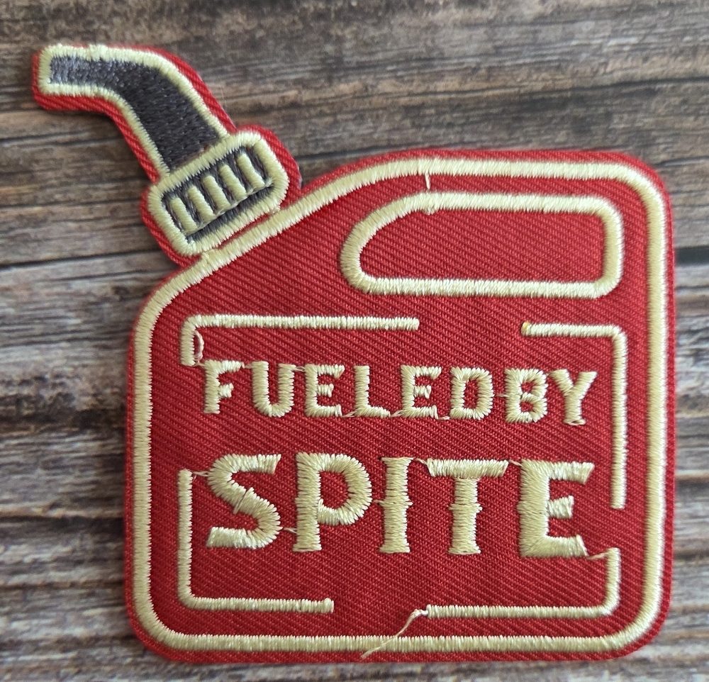 Fueled By Spite Funny Y2k Style Punk Rock Burn It Down Goth Iron on Patch.